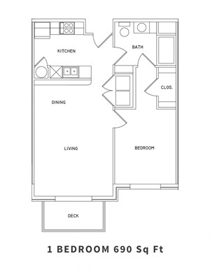 Floorplan Photos Gallery 1 Bed 1 Bath Floor Plan at The Beckstead, Utah